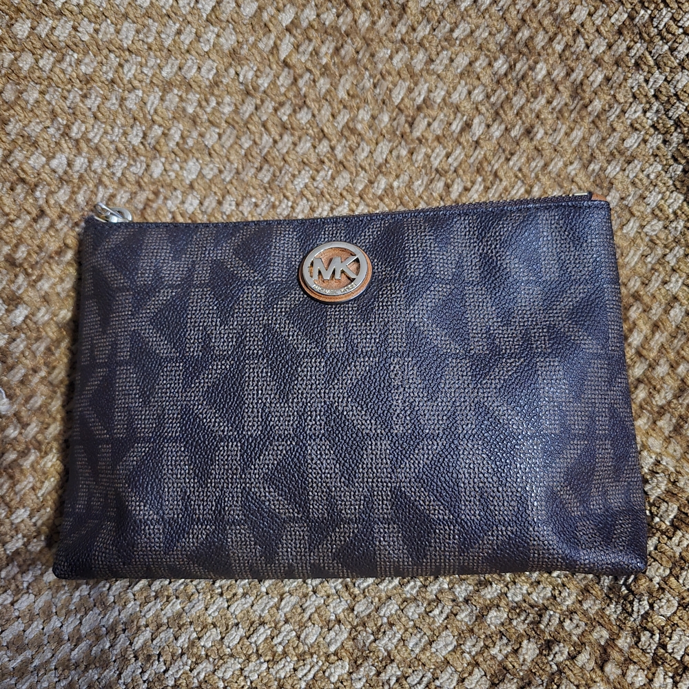 Michael Kors Brown Monogram Clutch